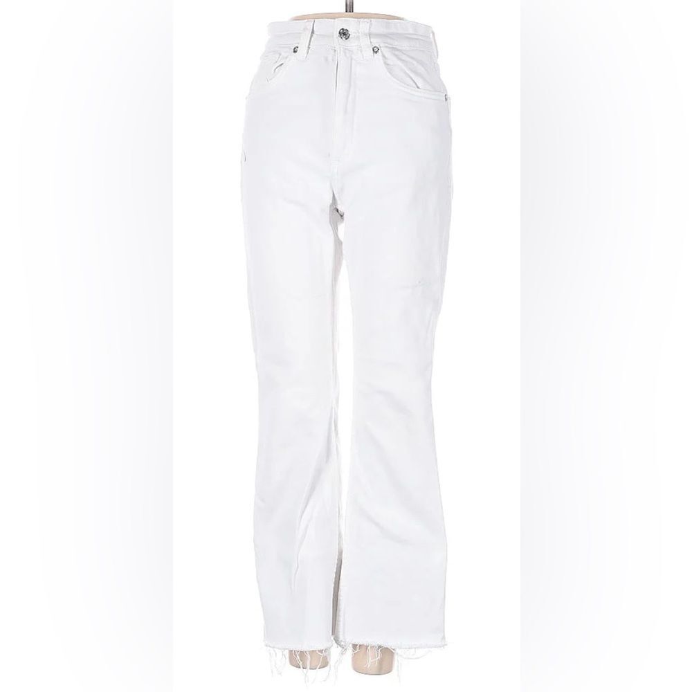 ZW COLLECTION HIGH WAIST CROPPED BOOTCUT JEANS Frayed Hem